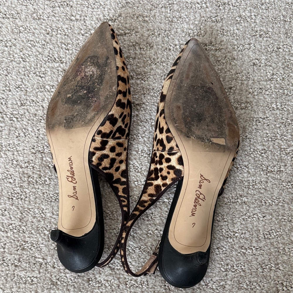 Sam Edelman Leopard Print Slingback Kitten Heels. Size 7. - Picture 5 of 6